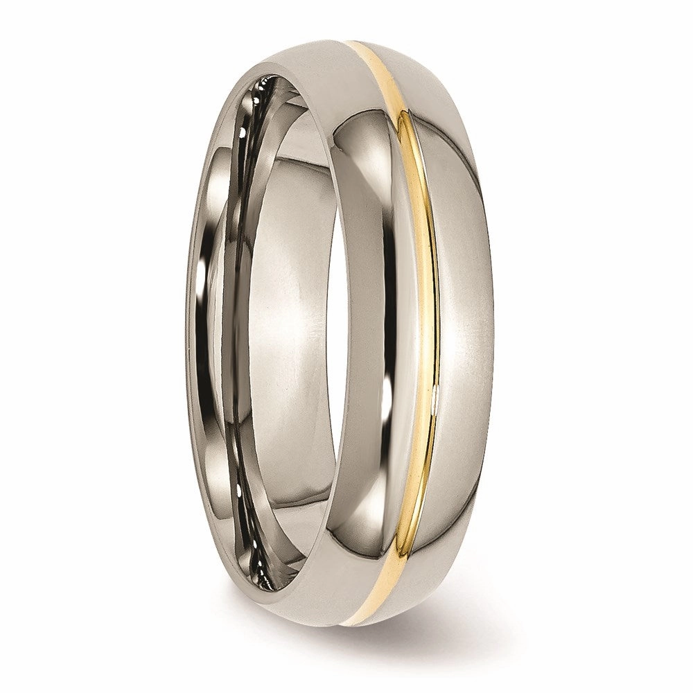 Titanium Yellow IP-plated Grooved 6mm Polished Band | TB195