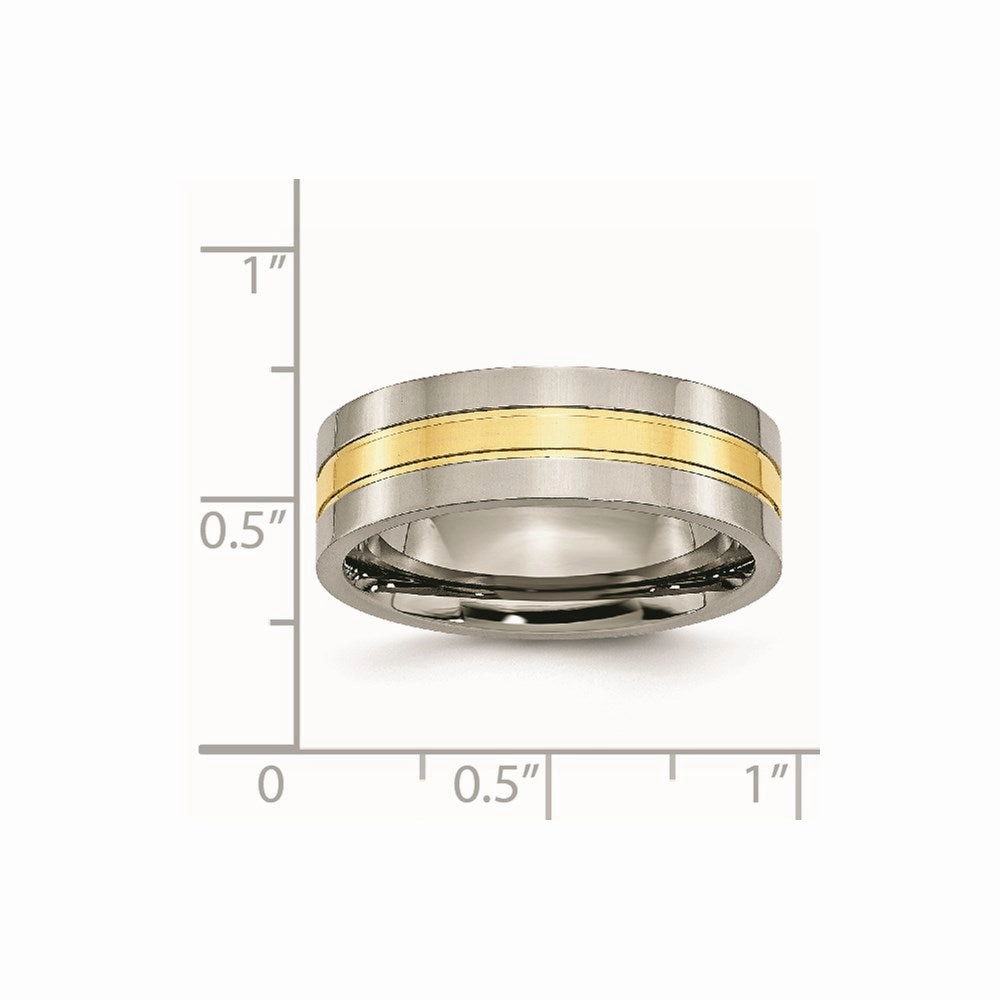 Titanium Yellow IP-plated Grooved 7mm Polished Band | TB176