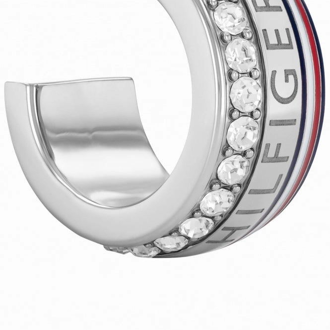 Tommy Hilfiger Ladies Crystal Set Hoop Earrings 2780623