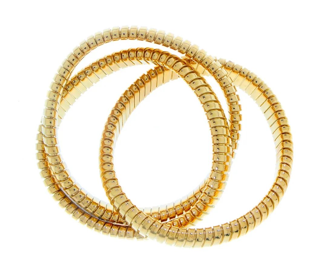 Triple yellow gold tubo bracelet