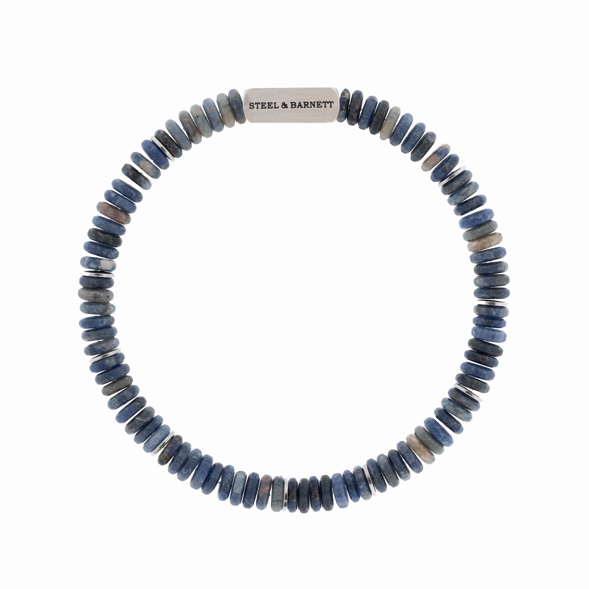 Two Tone Disc Gemstone Bracelet Matt Sodalite SBTT/002S