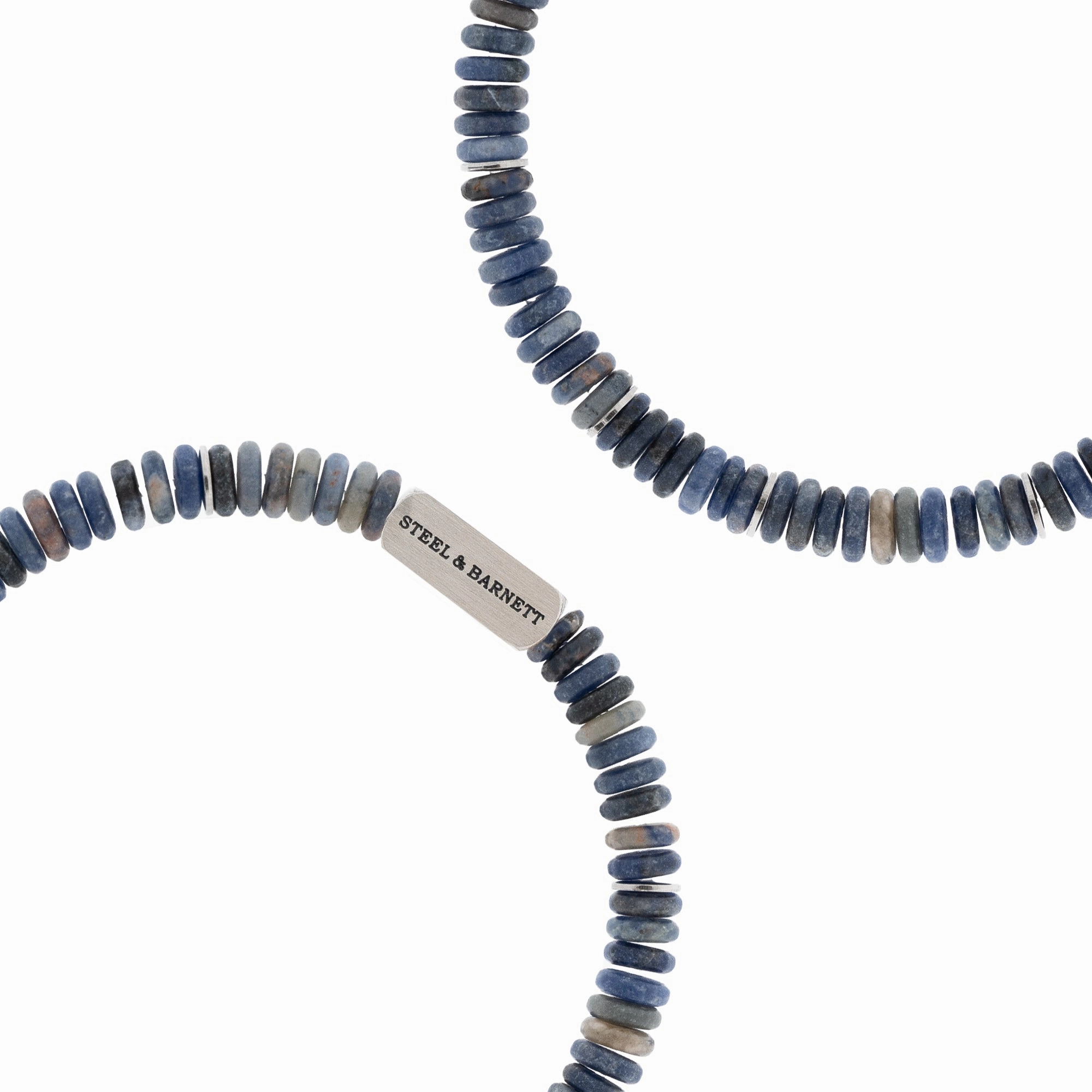 Two Tone Disc Gemstone Bracelet Matt Sodalite SBTT/002S