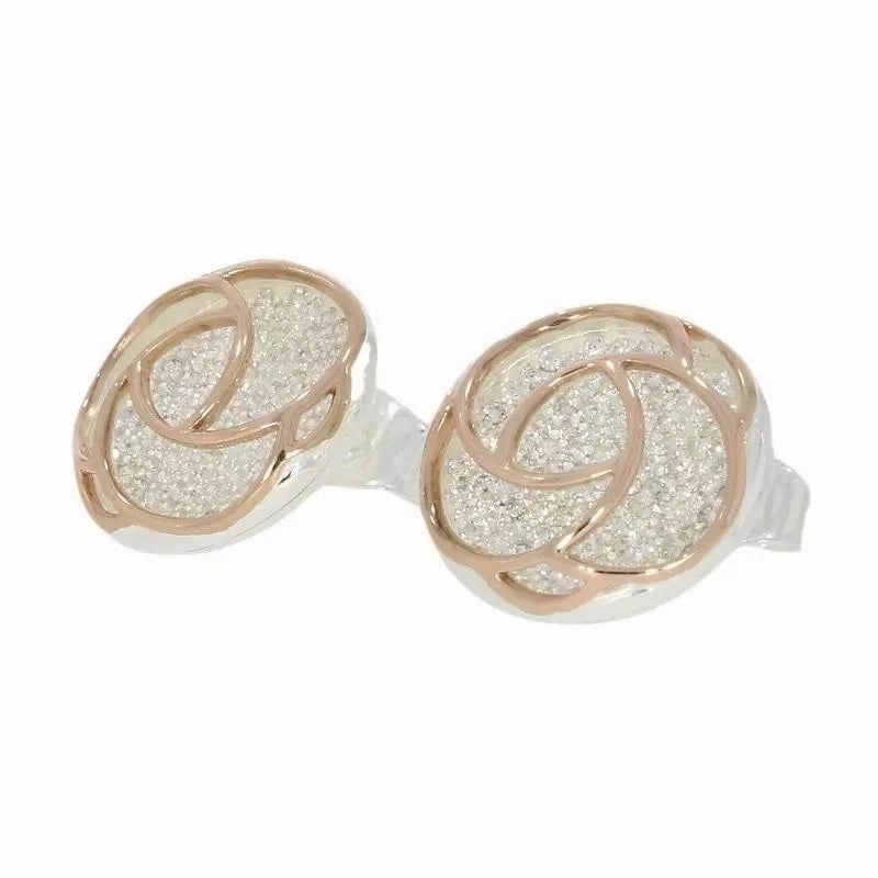 Unique & Co Sterling Silver Cubic Zirconia Stud Earrings ME-665