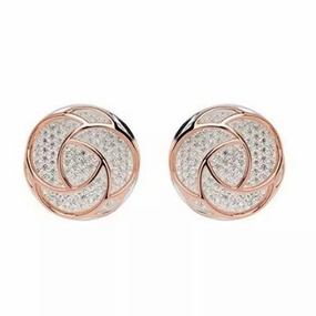 Unique & Co Sterling Silver Cubic Zirconia Stud Earrings ME-665