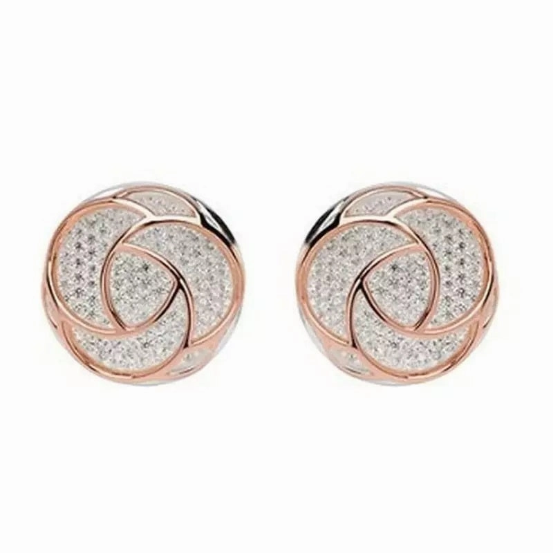 Unique & Co Sterling Silver Cubic Zirconia Stud Earrings ME-665