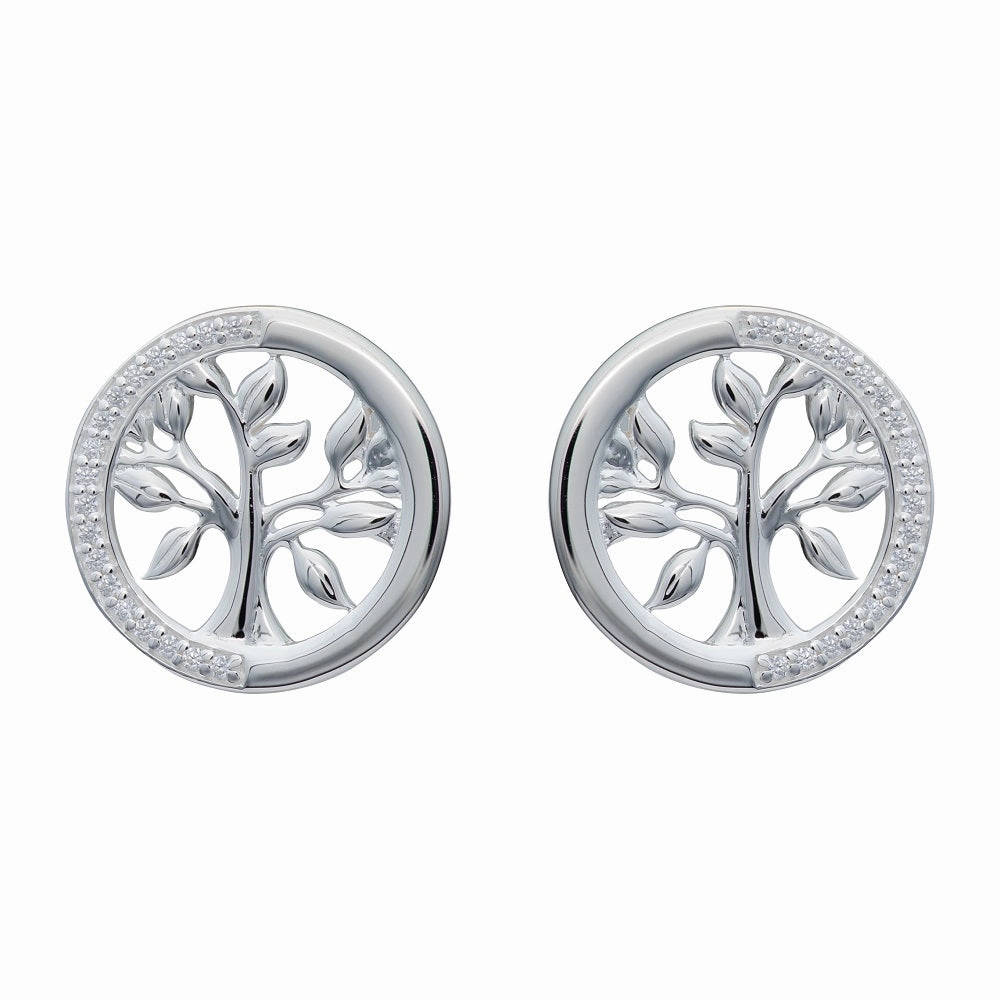 Unique & Co Sterling Silver Tree of Life Stud Earrings ME-820
