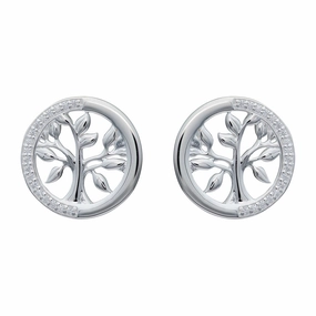 Unique & Co Sterling Silver Tree of Life Stud Earrings ME-820