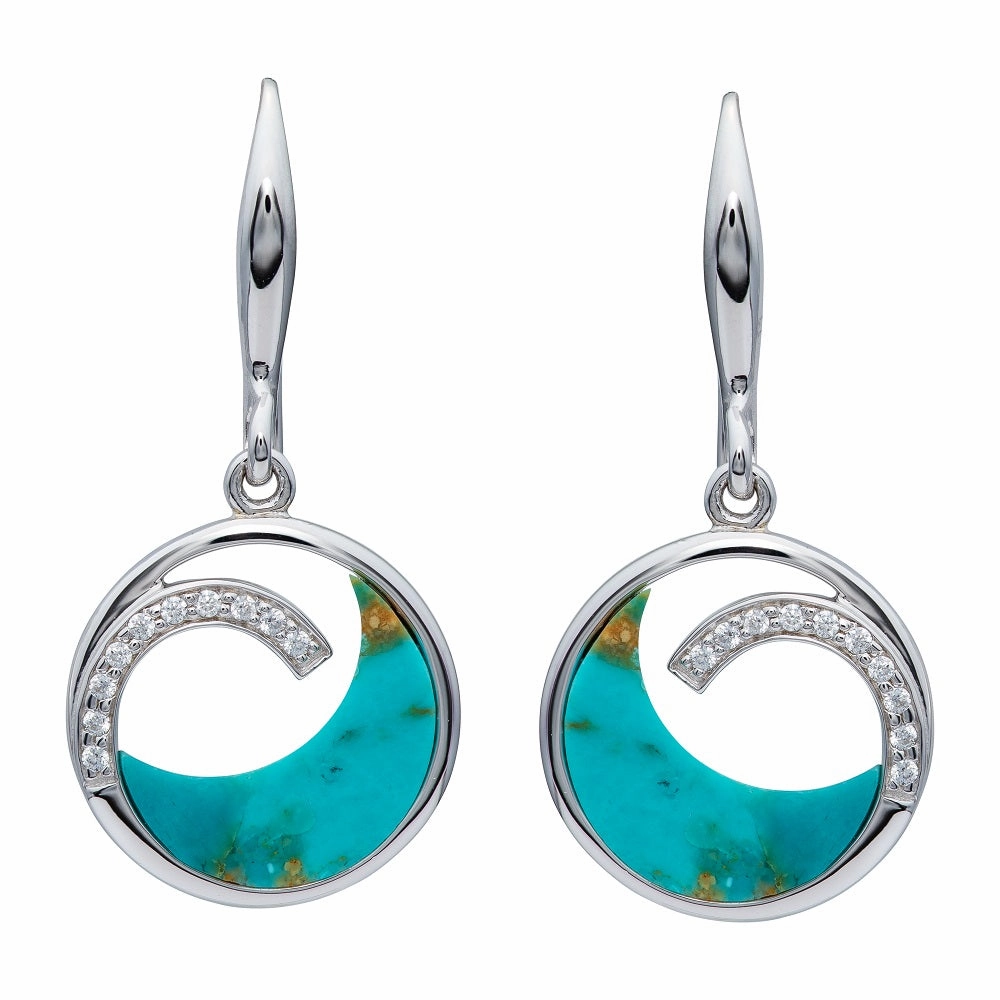 Unique & Co Sterling Silver Turquoise Drop Earrings ME-828