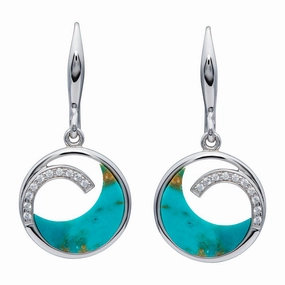 Unique & Co Sterling Silver Turquoise Drop Earrings ME-828