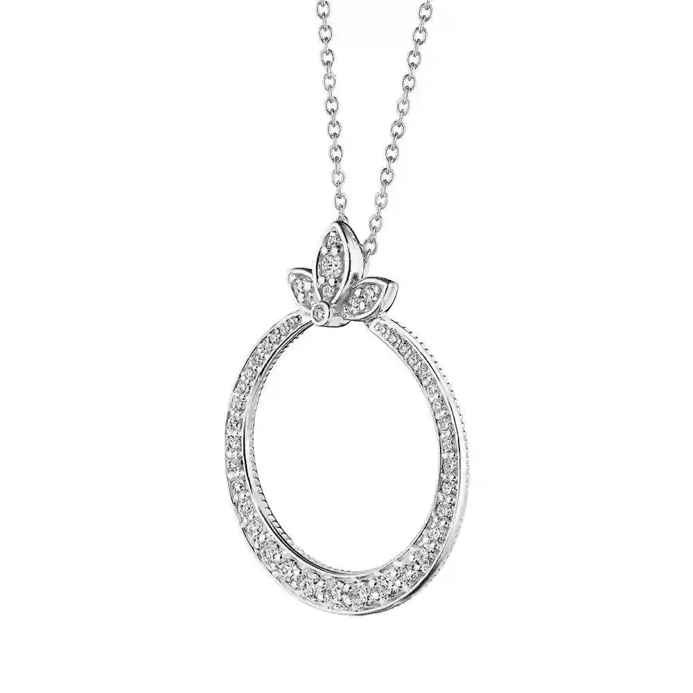 Verragio 18k Athena Marquise Graduated Diamond Circle Pendant