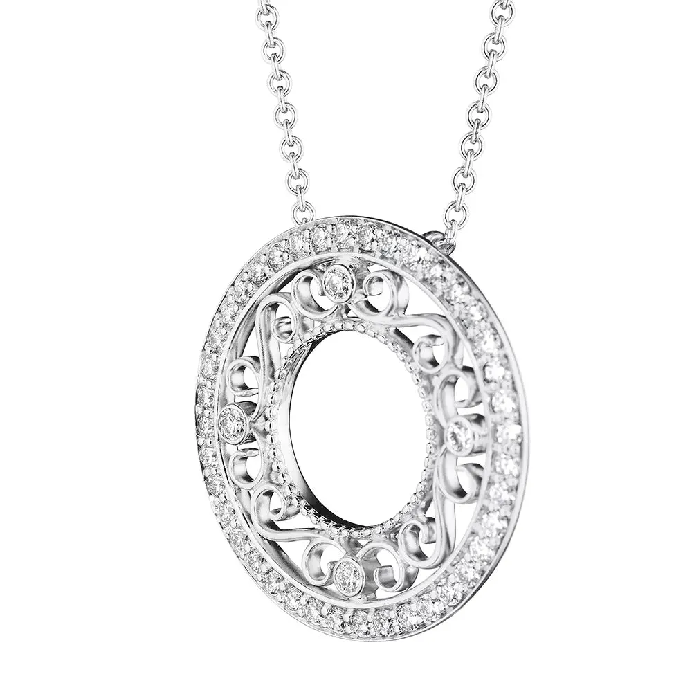 Verragio 18k Diamond Filagree Circle Pendant