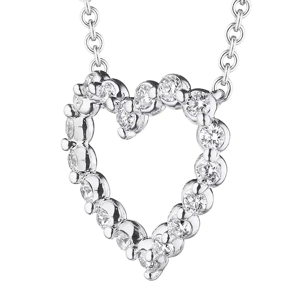Verragio 18k Diamond Open Heart Pendant