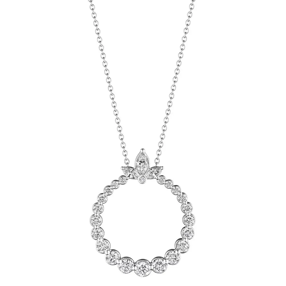 Verragio 18k Hera Marquise Graduated Diamond Circle Pendant
