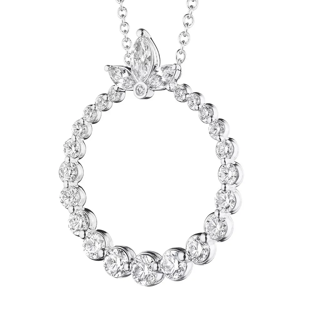 Verragio 18k Hera Marquise Graduated Diamond Circle Pendant