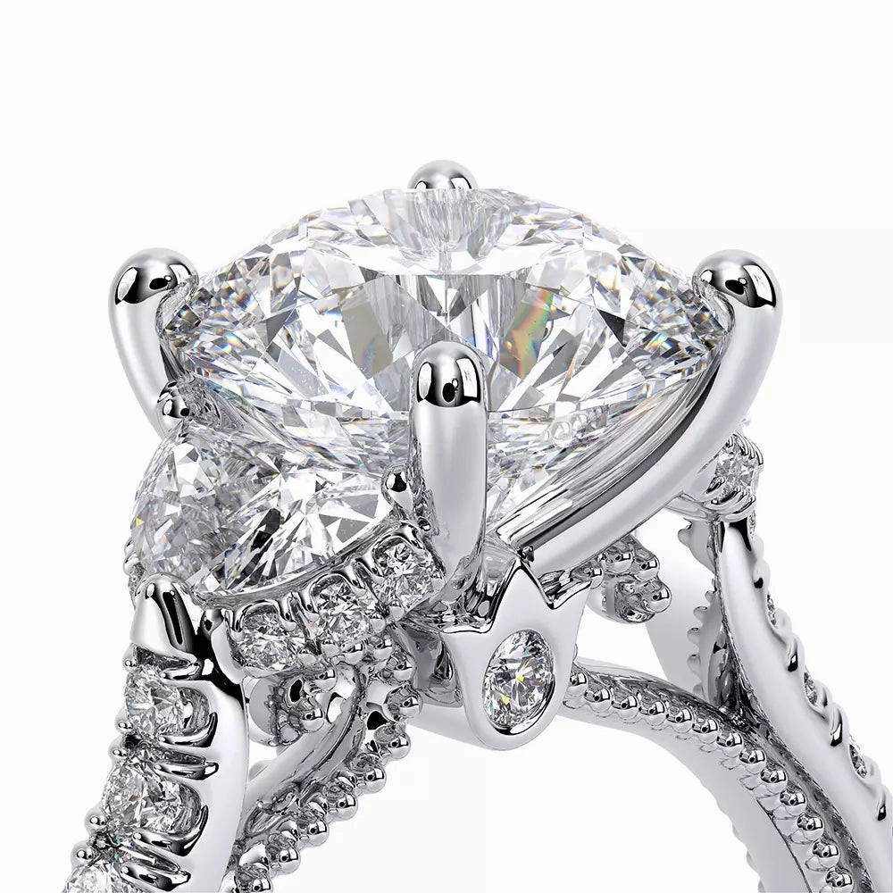 Verragio Couture 18k Gold 3 Across Engagement Ring with Half Moon Diamonds