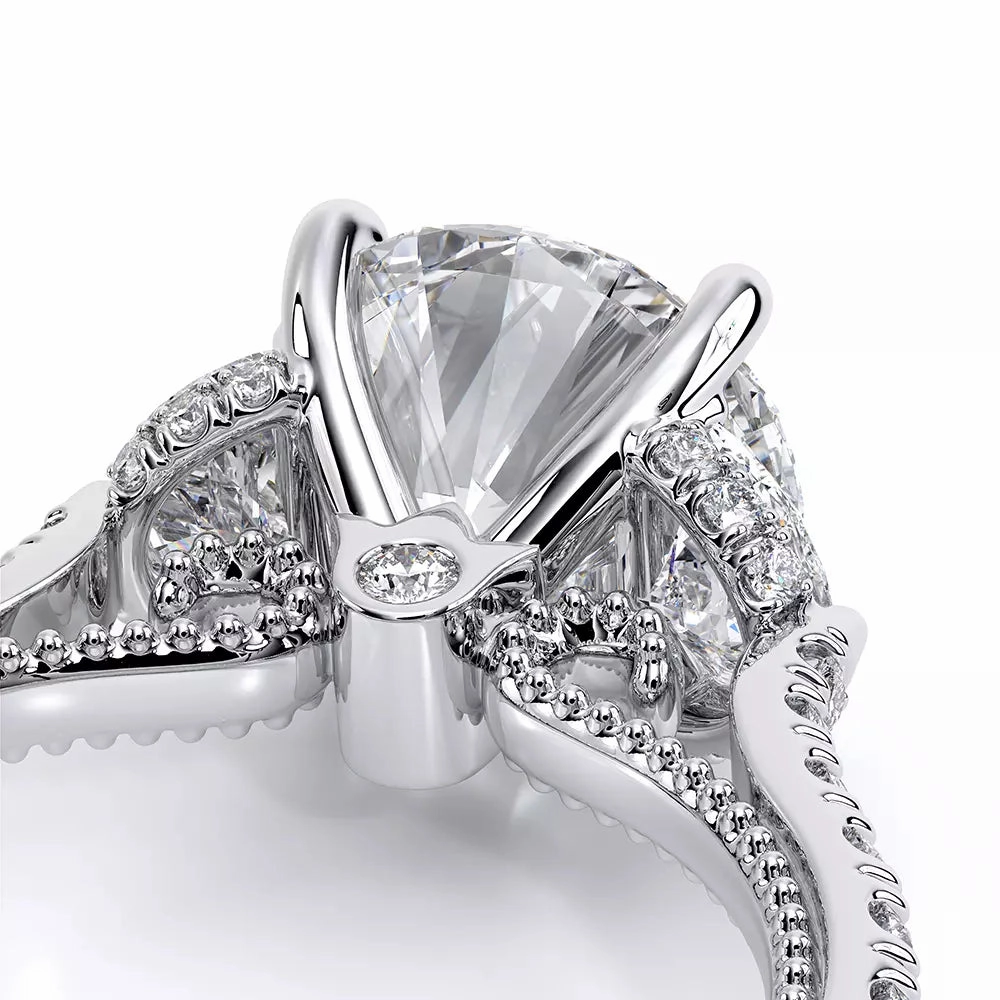 Verragio Couture 18k Gold 3 Across Engagement Ring with Half Moon Diamonds