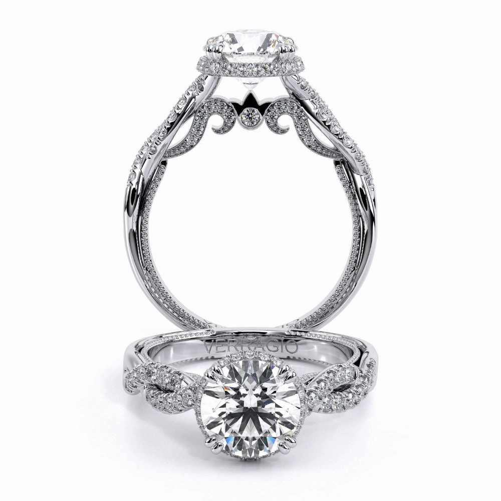 Verragio Insignia 18k White Gold Engagement Ring with Round Stardust Halo