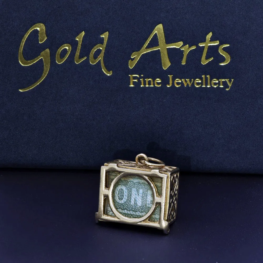 Vintage 9ct Yellow Gold Charm - 1 Old One Pound Note Break In Emergency Box