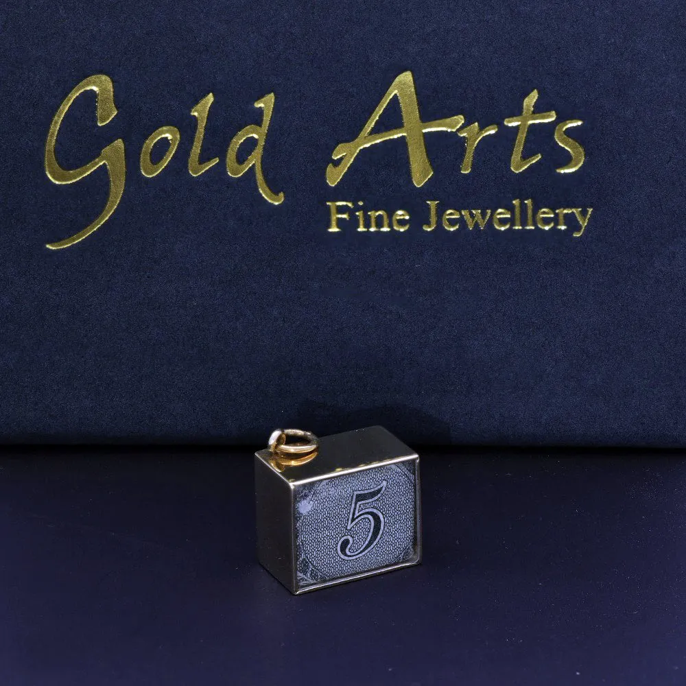 Vintage 9ct Yellow Gold Charm - 5 Old Five Pound Note Break In Emergency Box
