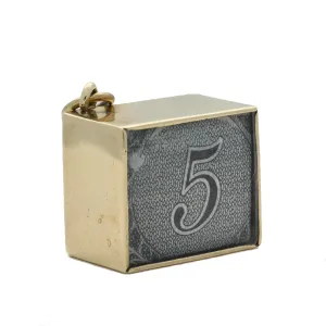 Vintage 9ct Yellow Gold Charm - 5 Old Five Pound Note Break In Emergency Box