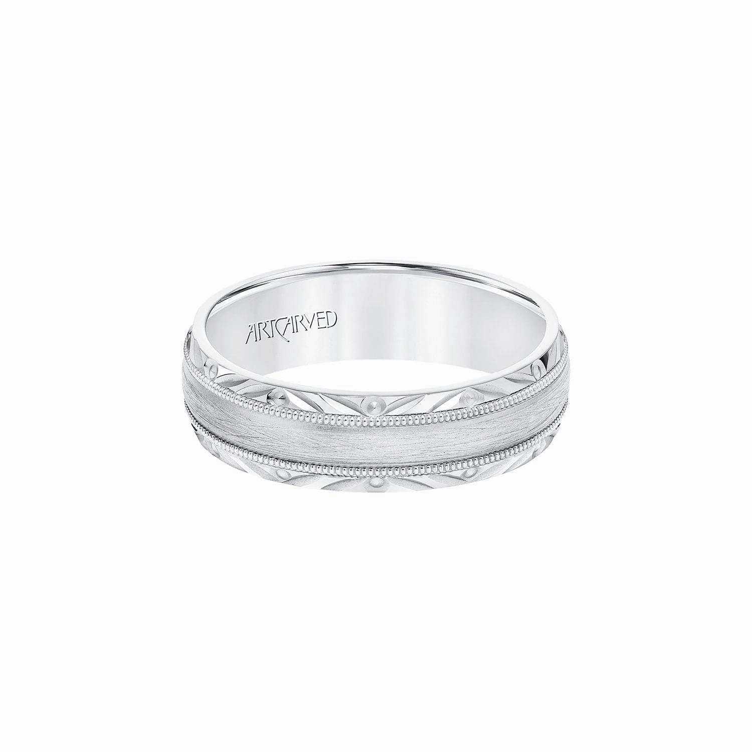 Vintage Textual Design 6.5mm Band