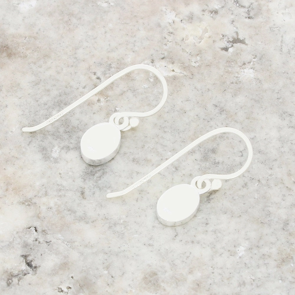 Whitby Jet Sterling Silver Oval Drop Earrings