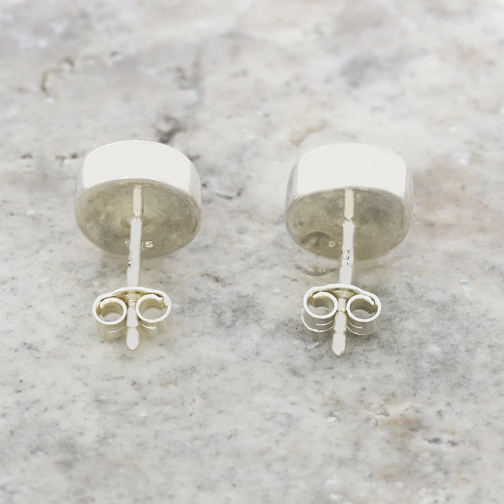 Whitby Jet Sterling Silver Oval Stud Earrings