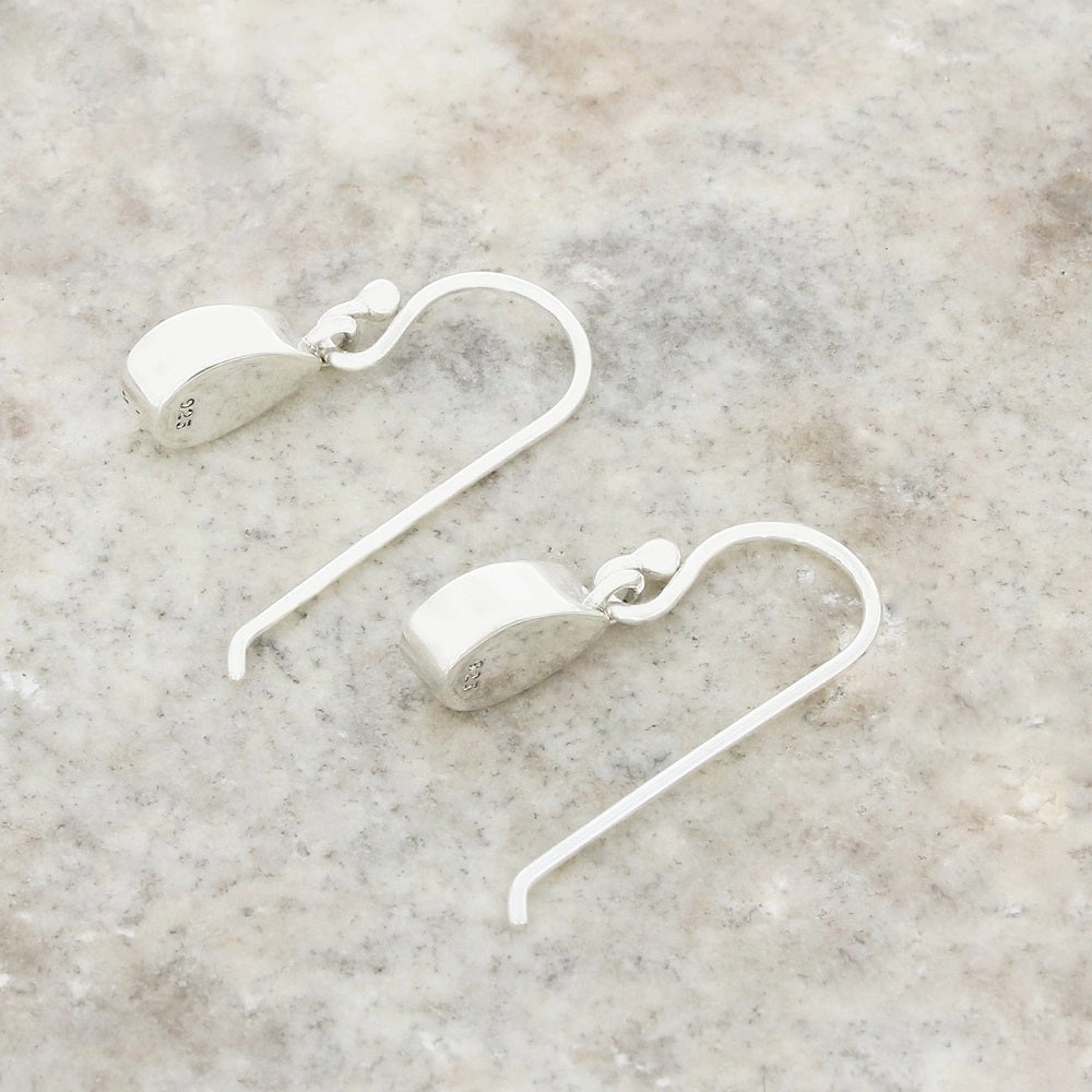Whitby Jet Sterling Silver Pear Shape Drop Earrings