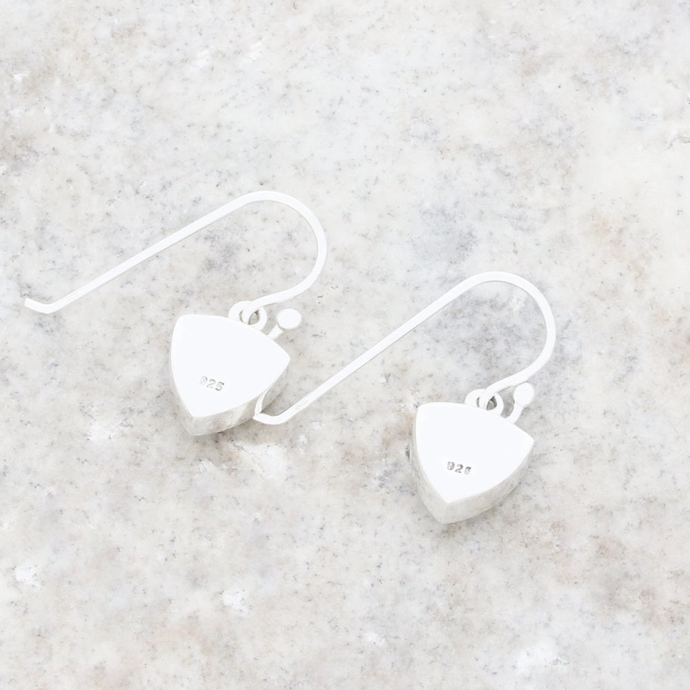 Whitby Jet Sterling Silver Shield Shape Drop Earrings
