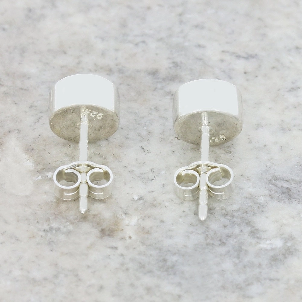 Whitby Jet Sterling Silver Small Round Stud Earrings