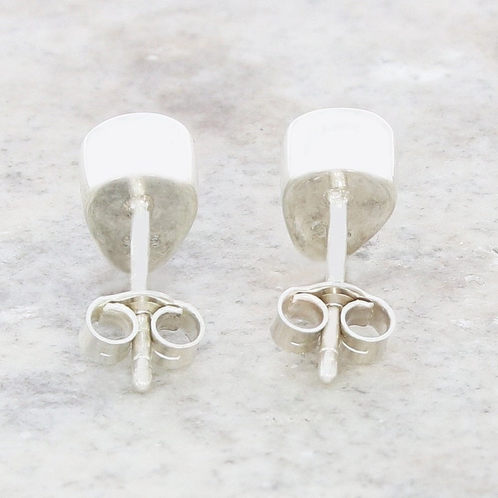 Whitby Jet Sterling Silver Small Teardrop Stud Earrings