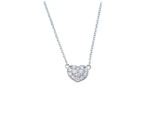 White gold necklace and diamond heart pendant