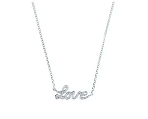 White gold necklace with a diamond love pendant