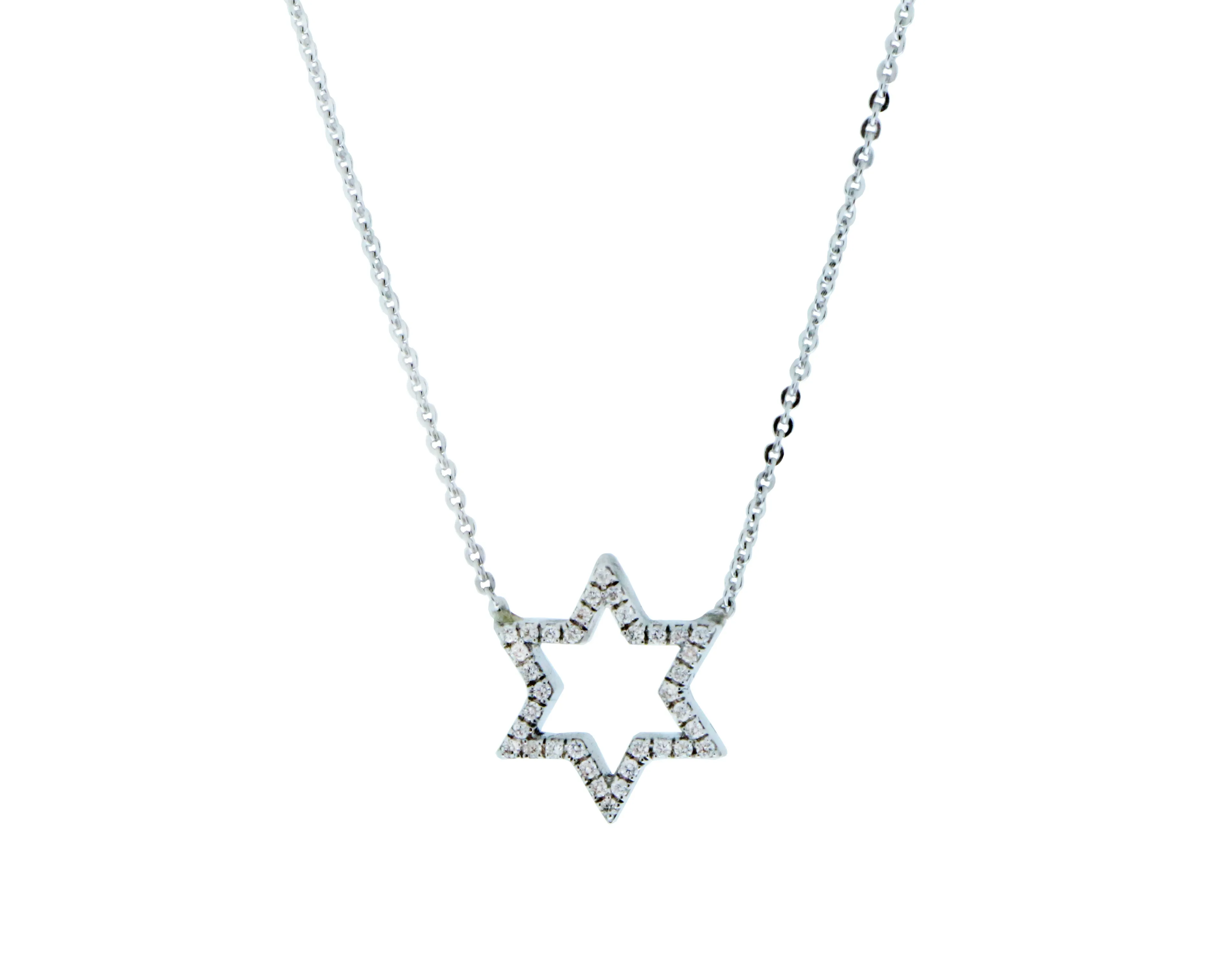 White gold necklace with a diamond star pendant