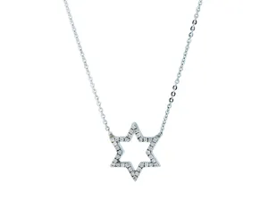 White gold necklace with a diamond star pendant