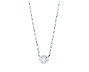 White gold necklace with a single diamond