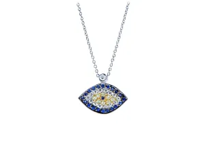 White gold necklace with an eye pendant