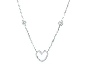White gold necklace with diamond hearts