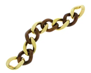Yellow gold and palisander bracelet