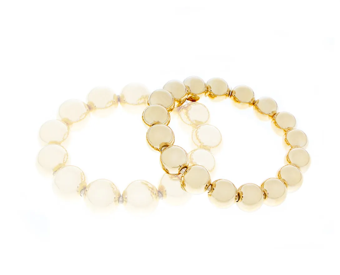 Yellow gold ball bracelets