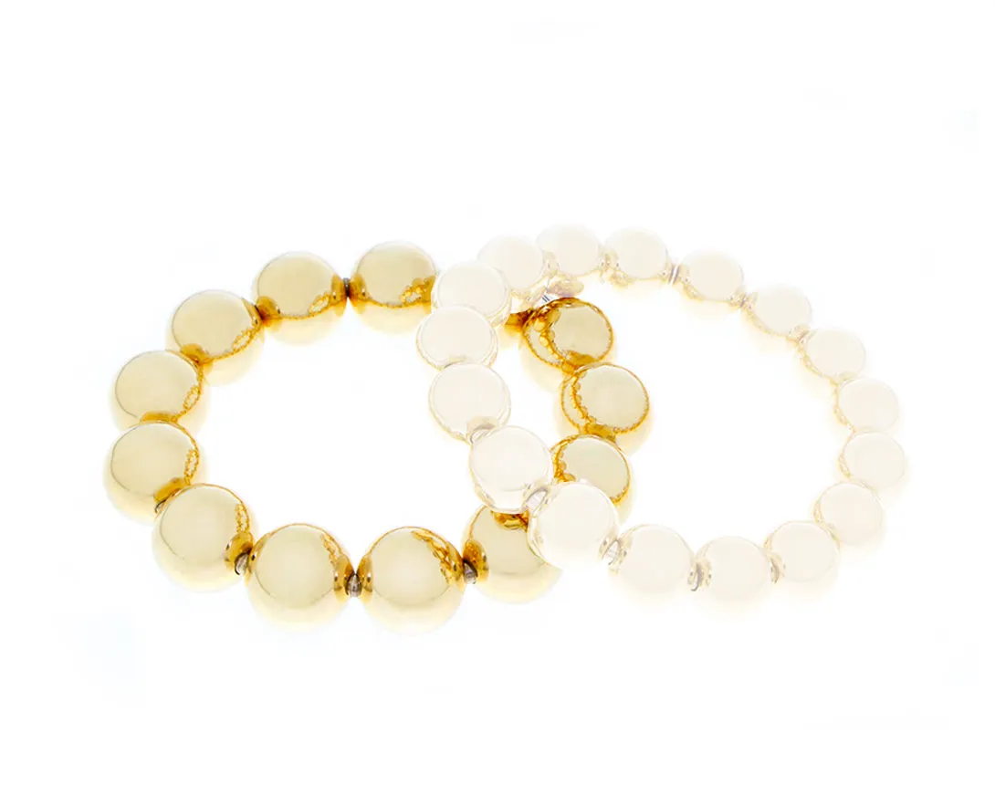 Yellow gold ball bracelets