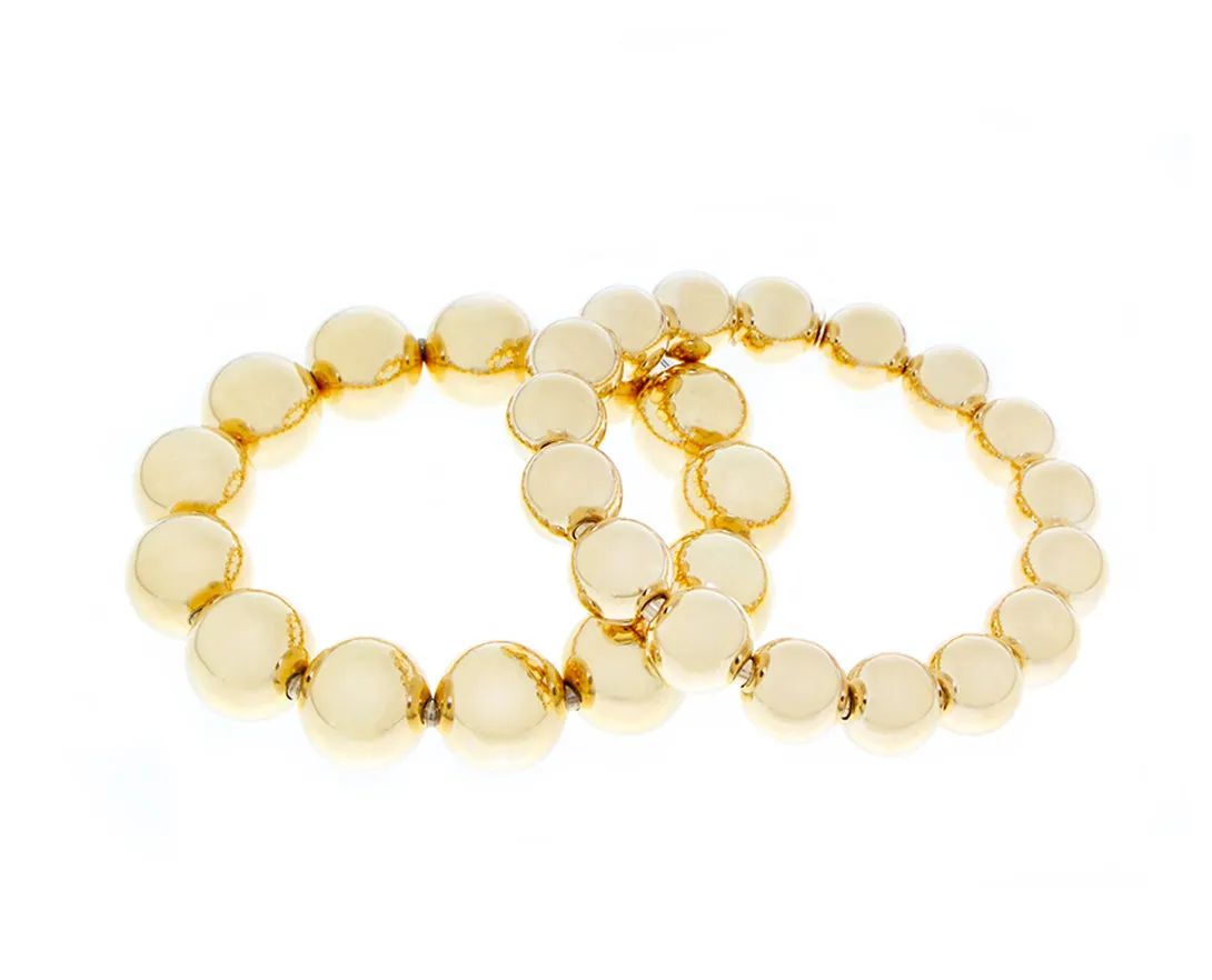 Yellow gold ball bracelets