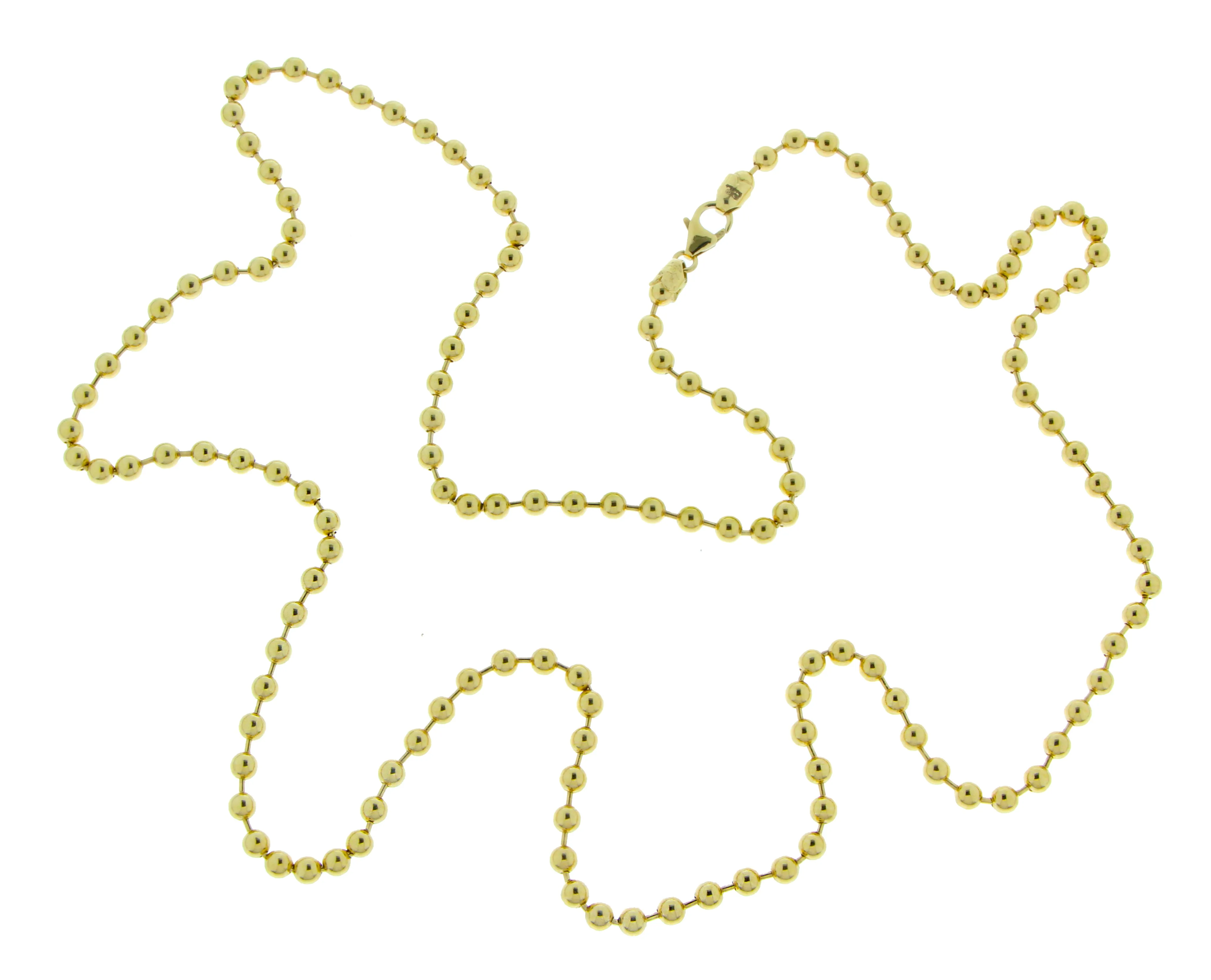 Yellow gold ball necklace