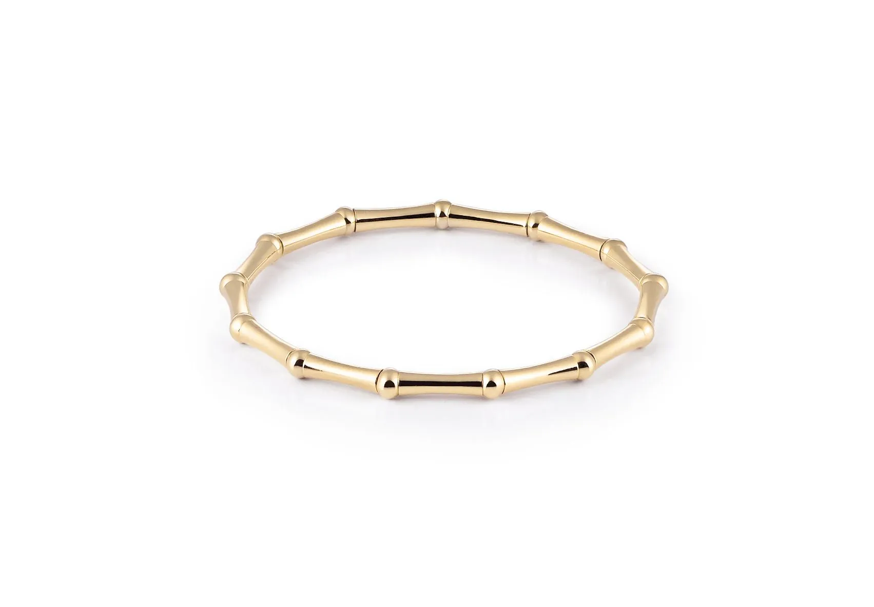 Yellow gold bamboo bracelet