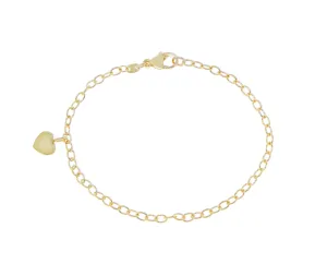 yellow gold bracelet with a dangling heart charm
