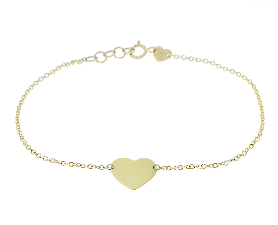 Yellow gold bracelet with a heart charm
