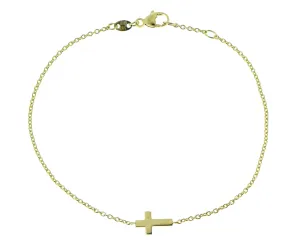 Yellow gold bracelet with a small cross
