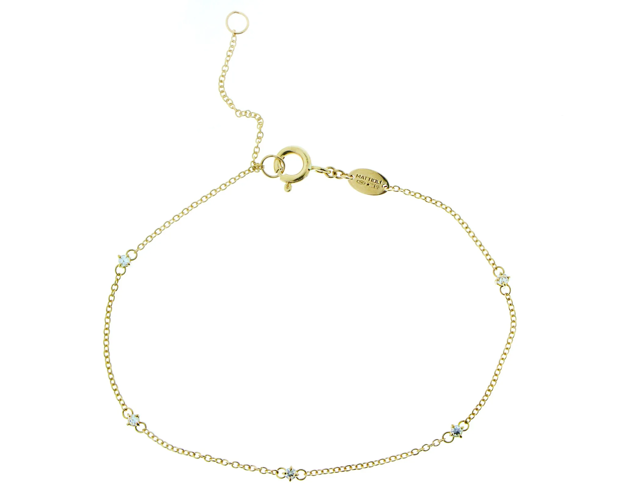 Yellow gold bracelet with diamonds