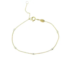 Yellow gold bracelet with diamonds