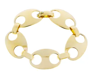 Yellow gold bracelet with oval links